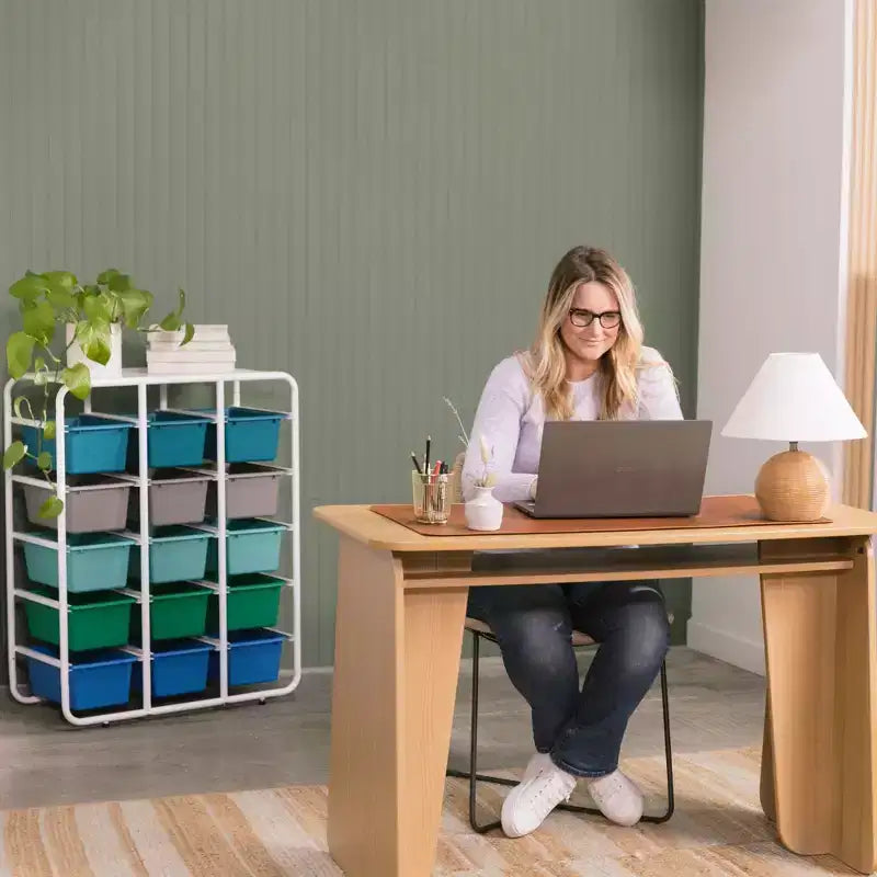 Étagère de rangement à 5 niveaux ECR4Kids avec 15 bacs de rangement, 5x3, organisation polyvalente