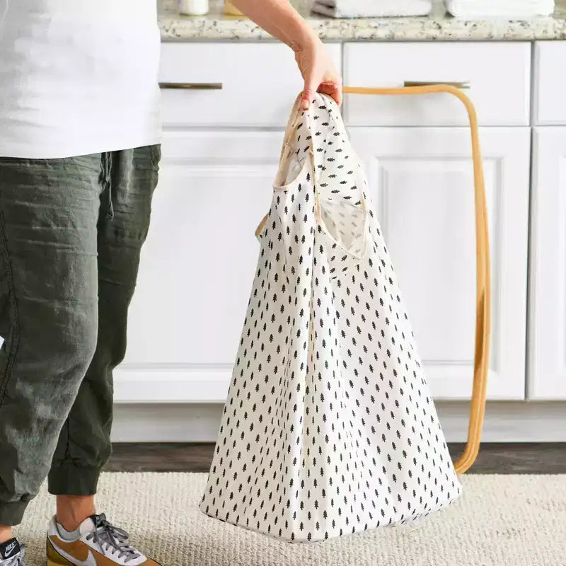 Panier à linge en bambou motif arbre pliant en X Household Essentials