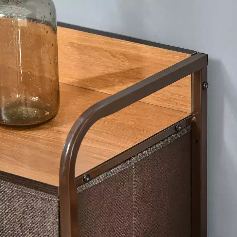HOMCOM Commode 7 Tiroirs, Tiroirs en Tissu, Organisateur de Rangement 3 Niveaux pour Chambre à Coucher, Unité de Tour avec Cadre en Acier et Plateau en Bois, Bois d'Érable