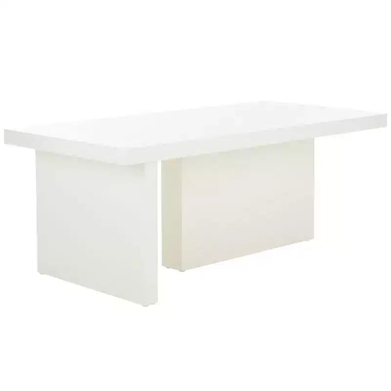 Table basse rectangulaire, ivoire/sable, cadre en bois, 1 pièce