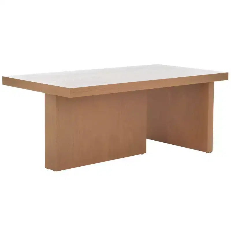 Table basse rectangulaire, ivoire/sable, cadre en bois, 1 pièce