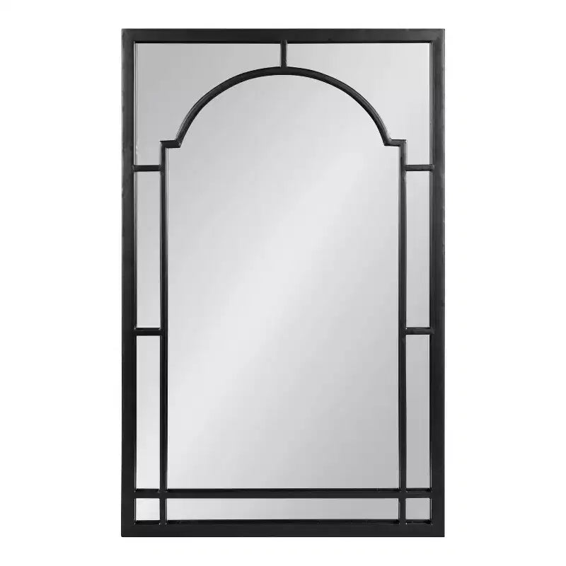 Miroir mural encadré en métal noir – Simple