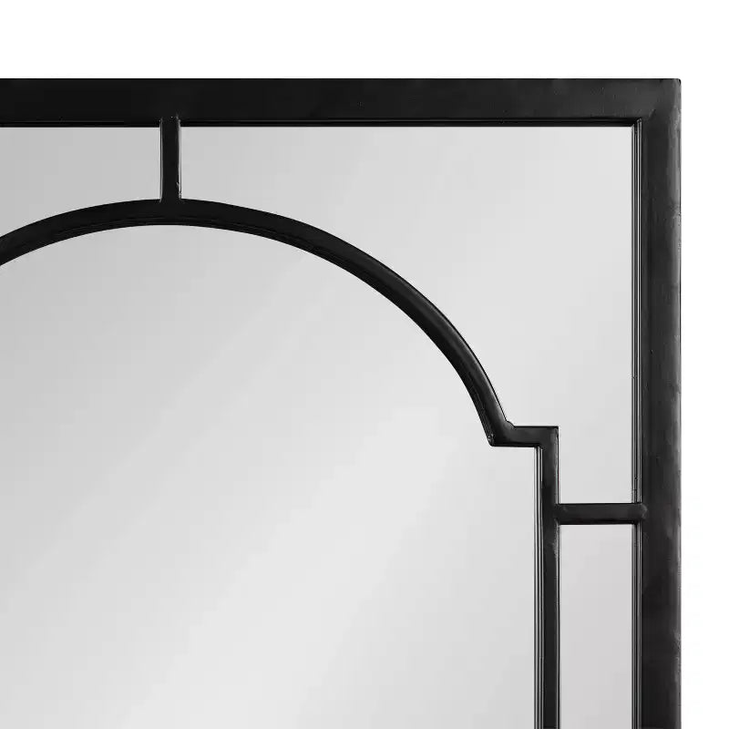 Miroir mural encadré en métal noir – Simple