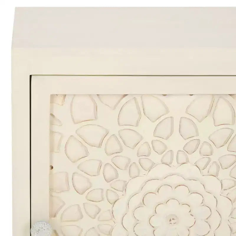 Table de chevet 2 étagères 1 porte Rayetta - NST5304 - Blanc délavé - Safavieh