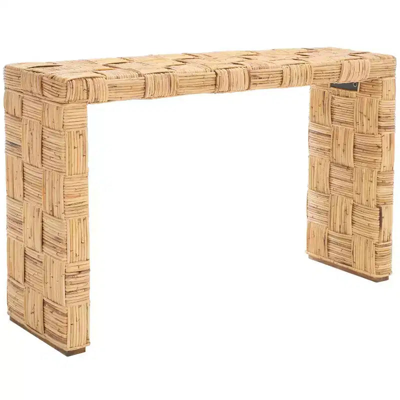 Console — Noir / Miel naturel / Blanc, Style côtier, 1 pièce