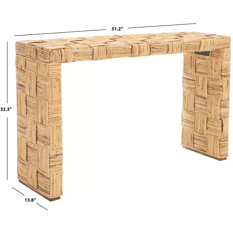 Console — Noir / Miel naturel / Blanc, Style côtier, 1 pièce