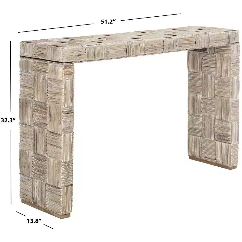 Console — Noir / Miel naturel / Blanc, Style côtier, 1 pièce