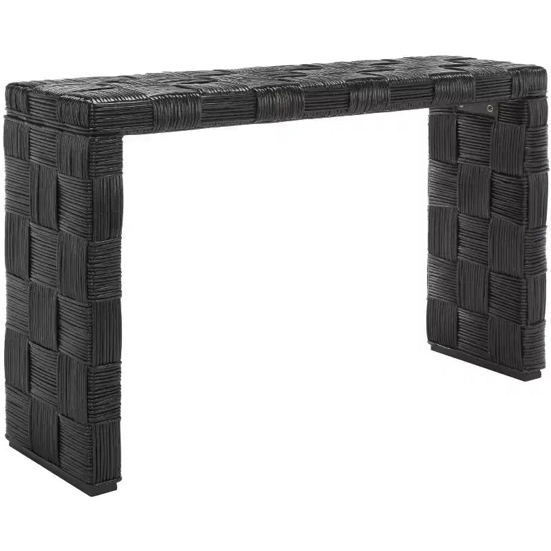 Console — Noir / Miel naturel / Blanc, Style côtier, 1 pièce