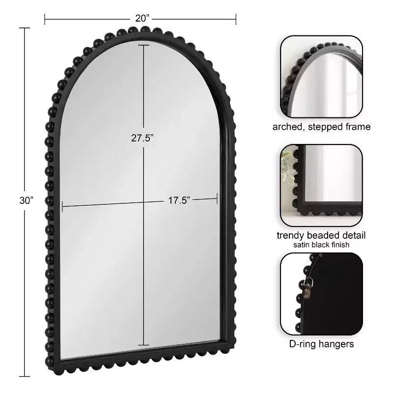 Miroir mural arqué Beadbrook 20x30 par Kate & Laurel All Things Decor