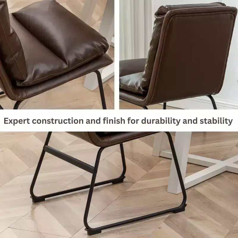 Chaises de salle à manger capitonnées contemporaines Milos de Roundhill Furniture, lot de 2