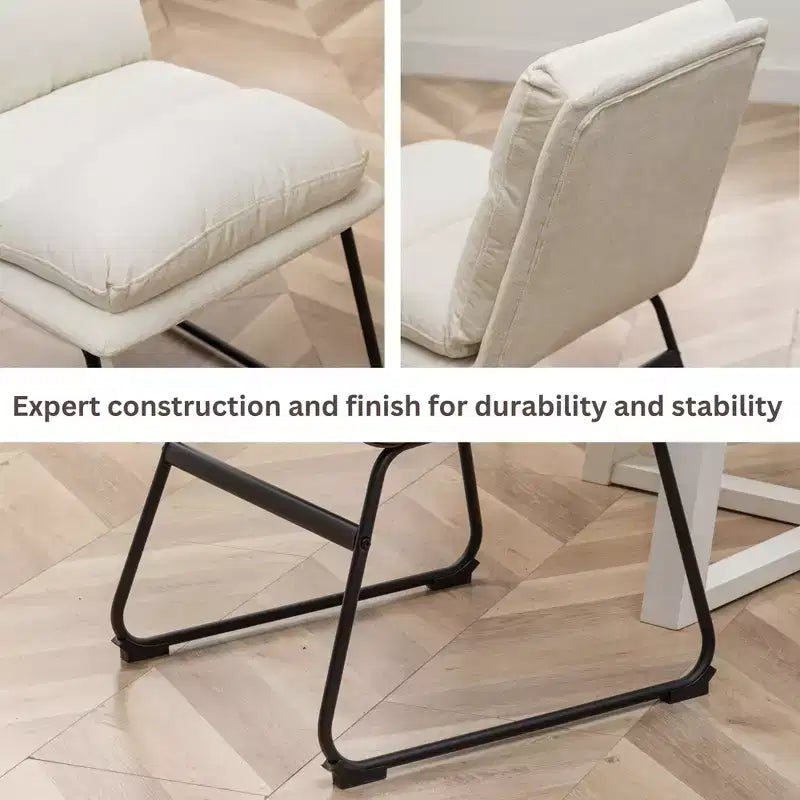 Chaises de salle à manger capitonnées contemporaines Milos de Roundhill Furniture, lot de 2